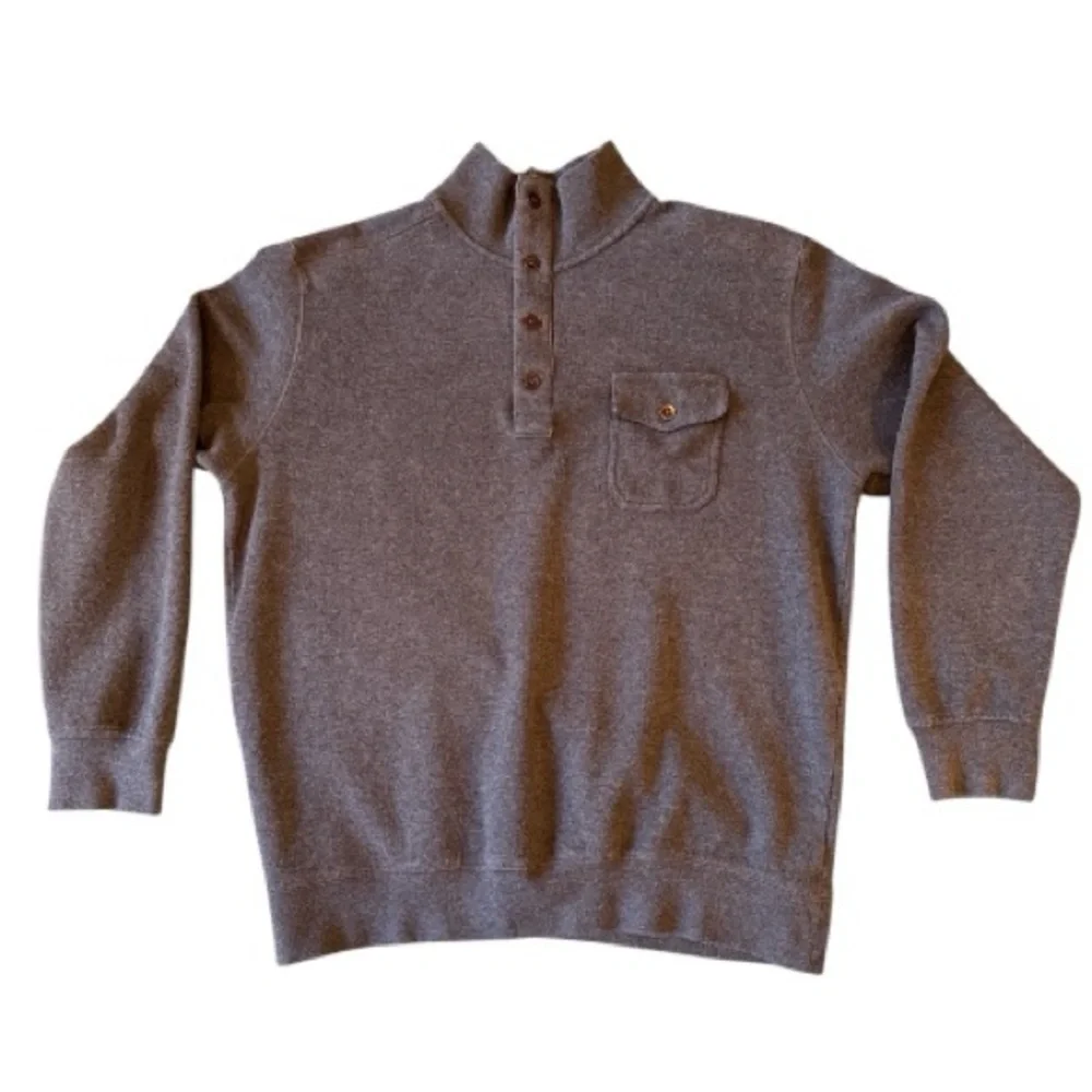 LINCS‎ DC & Co Men’s XL Gray Henley Quarter Zip Cozy Pullover